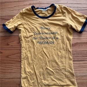The Bee & The Fox Women's Yellow Graphic Tee with Navy Accents